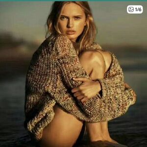 Acne Studios Discontinued Zora Multicolor Chunky Knit Sweater Women’s Small